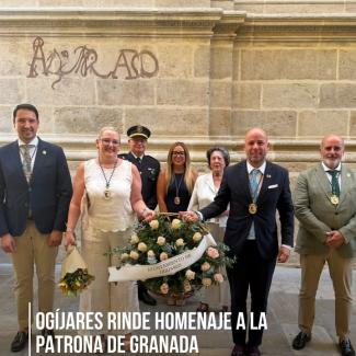 💐 Ogíjares vuelve a rendir homenaje a la Virgen de las Angustias, Patrona de Granada, en su tradicional ofrenda floral.  
  
Nuestro alcalde y el ...