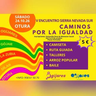 💜 El próximo sábado 24 de octubre, Otura acoge el V Encuentro Sierra Nevada Sur Caminos por la Igualdad.  
  
Una propuesta para compartir, disfru...