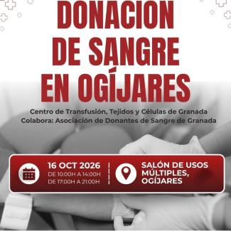 🩸💛 Este otoño, deja huella.  
  
El próximo 16 de octubre, Ogíjares vuelve a demostrar su solidaridad con una nueva jornada de donación de sangre...
