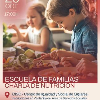 🥦 ¡Nueva sesión de la Escuela de Familias de Ogíjares!  
  
¿Cómo podemos mejorar la alimentación en casa? El próximo 20 de octubre hablaremos sob...