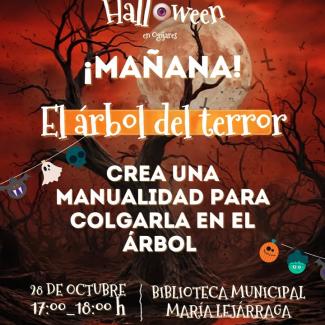 🌳🎃 ¡Mañana tenemos una tarde de Halloween en Ogíjares!  
  
Trae tu manualidad terrorífica para colgarla en el Árbol del Terror y ayudar a romper...