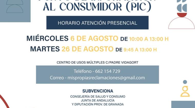 ℹ Punto de Información al Consumidor (PIC)  
Ya puedes consultar el nuevo horario del servicio gratuito de atención al consumidor en Ogíjares, dond...