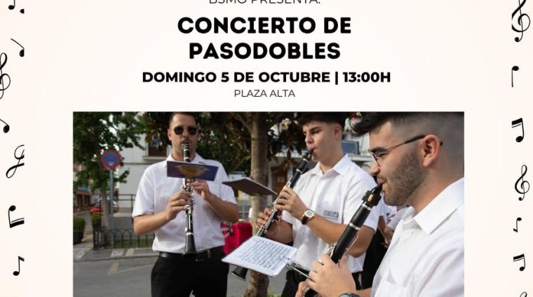 🎶 Concierto de Pasodobles 🎶  
La BSMO nos invita a un viaje musical con un repertorio de pasodobles para el recuerdo.  
Domingo, 5 de octubre  
...