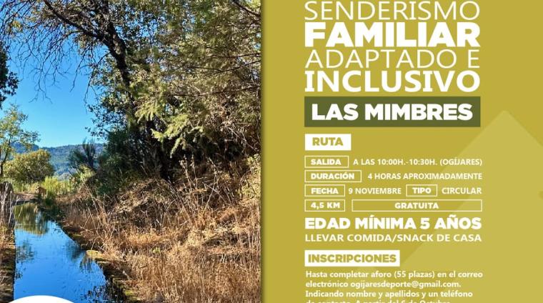 🚶 𝗝𝗼𝗿𝗻𝗮𝗱𝗮 𝗦𝗲𝗻𝗱𝗲𝗿𝗶𝘀𝗺𝗼 Familiar adaptado e inclusivo Las Mimbres🏞️  
  
👉 Os traemos una nueva jornada de senderismo para disfrutar de la naturalez...