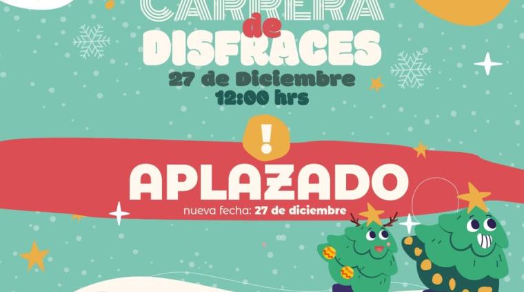 🥸🎄 ¡Atención! Carrera de Disfraces APLAZADA 🎄🥸  
  
Debido a las condiciones meteorológicas adversas, la esperada carrera de disfraces se aplaz...