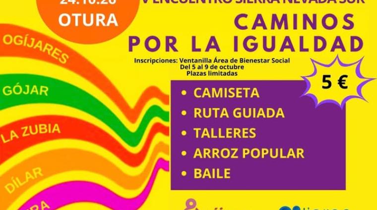 💜 El próximo sábado 24 de octubre, Otura acoge el V Encuentro Sierra Nevada Sur Caminos por la Igualdad.  
  
Una propuesta para compartir, disfru...