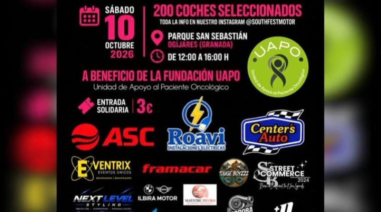 🏎️Hoy,  10 de octubre, el motor se une a una gran causa en Ogíjares.  
South Fest Motor llega al Parque San Sebastián a beneficio de la Fundación U...